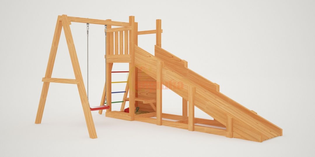 Детская площадка Савушка Мастер 6 с качелями - 4 сезона